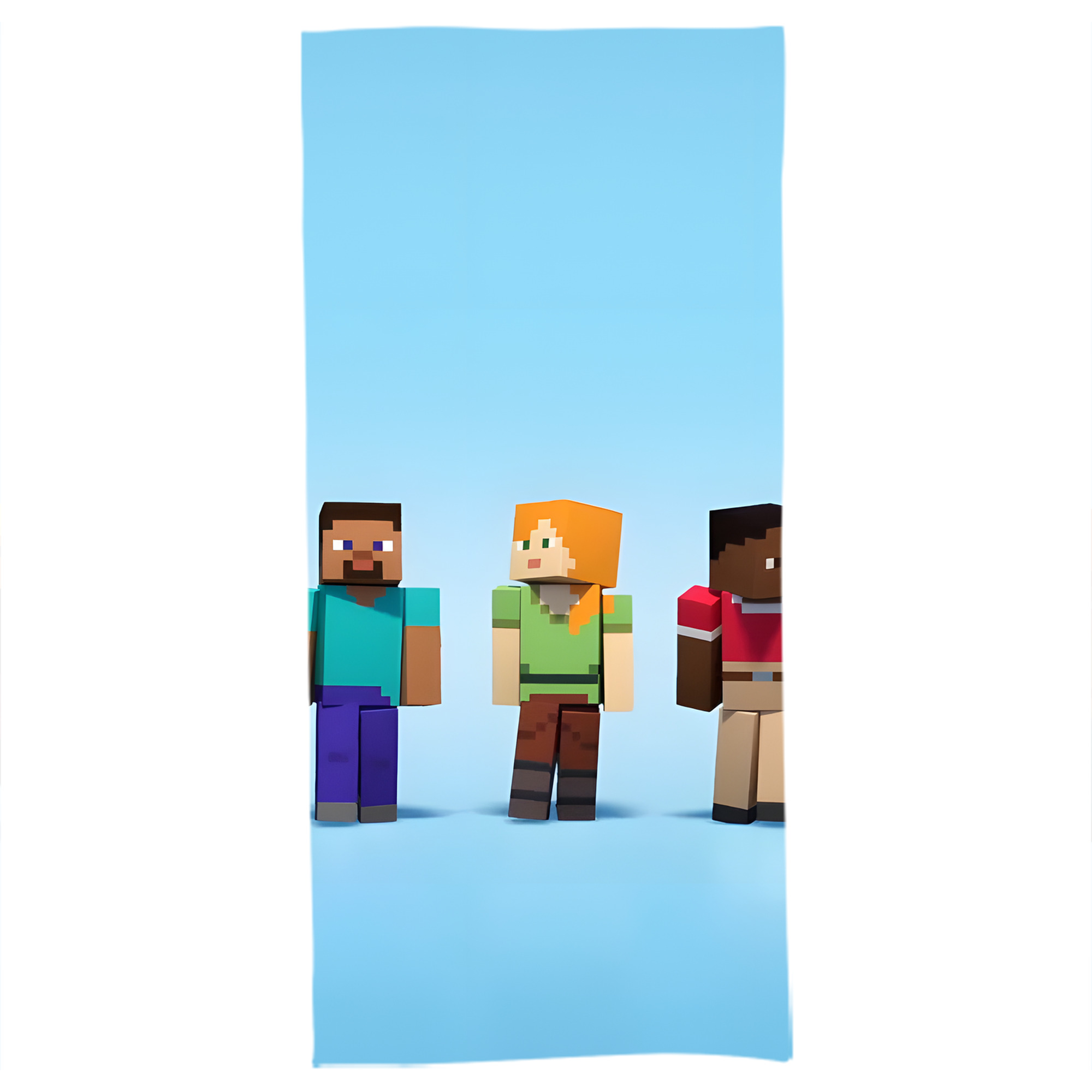 （画像用） マインクラフト ブロックの世界 Minecraft MC Block world 大判バスタオル 70×140cm 吸水速乾 柔らかい肌触り