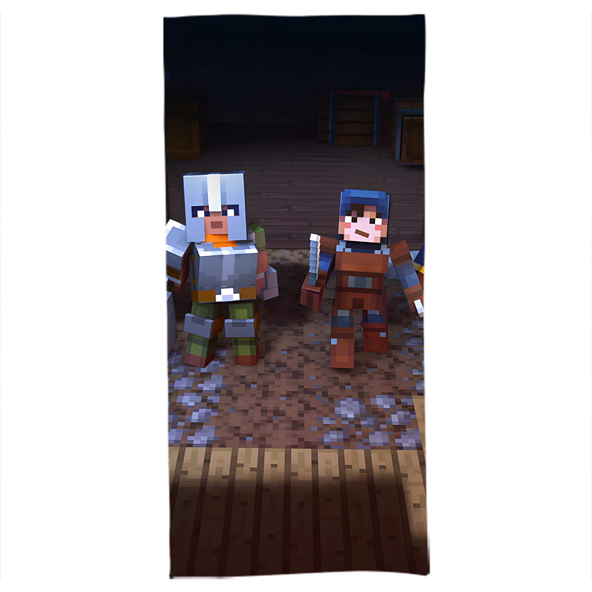 （画像用） マインクラフト ブロックの世界 Minecraft MC Block world 大判バスタオル 70×140cm 吸水速乾 柔らかい肌触り