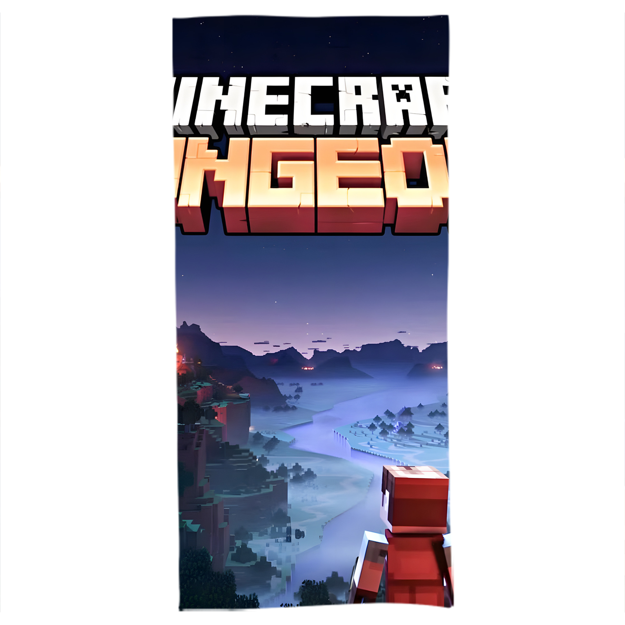 （画像用） マインクラフト ブロックの世界 Minecraft MC Block world 大判バスタオル 70×140cm 吸水速乾 柔らかい肌触り