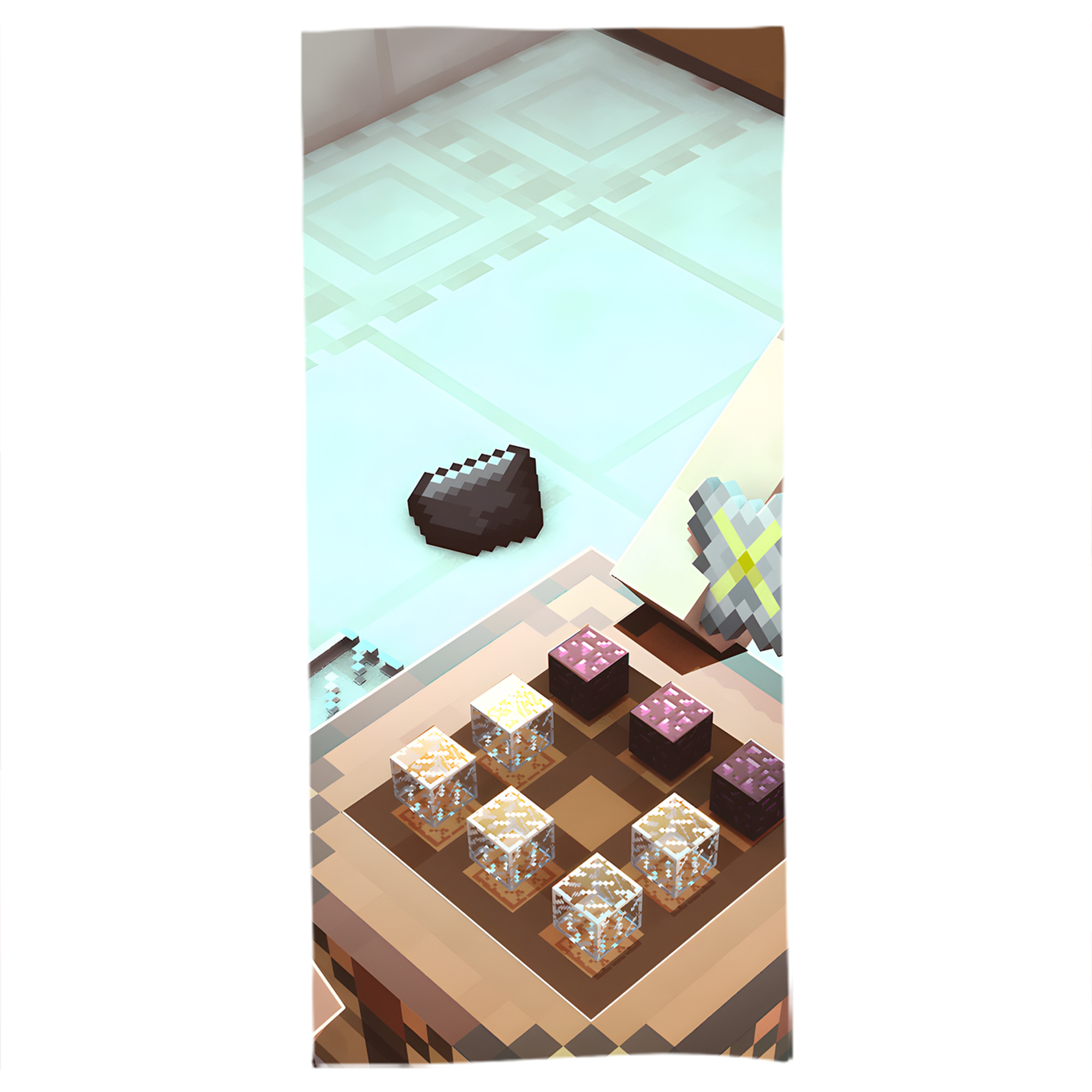 （画像用） マインクラフト ブロックの世界 Minecraft MC Block world 大判バスタオル 70×140cm 吸水速乾 柔らかい肌触り