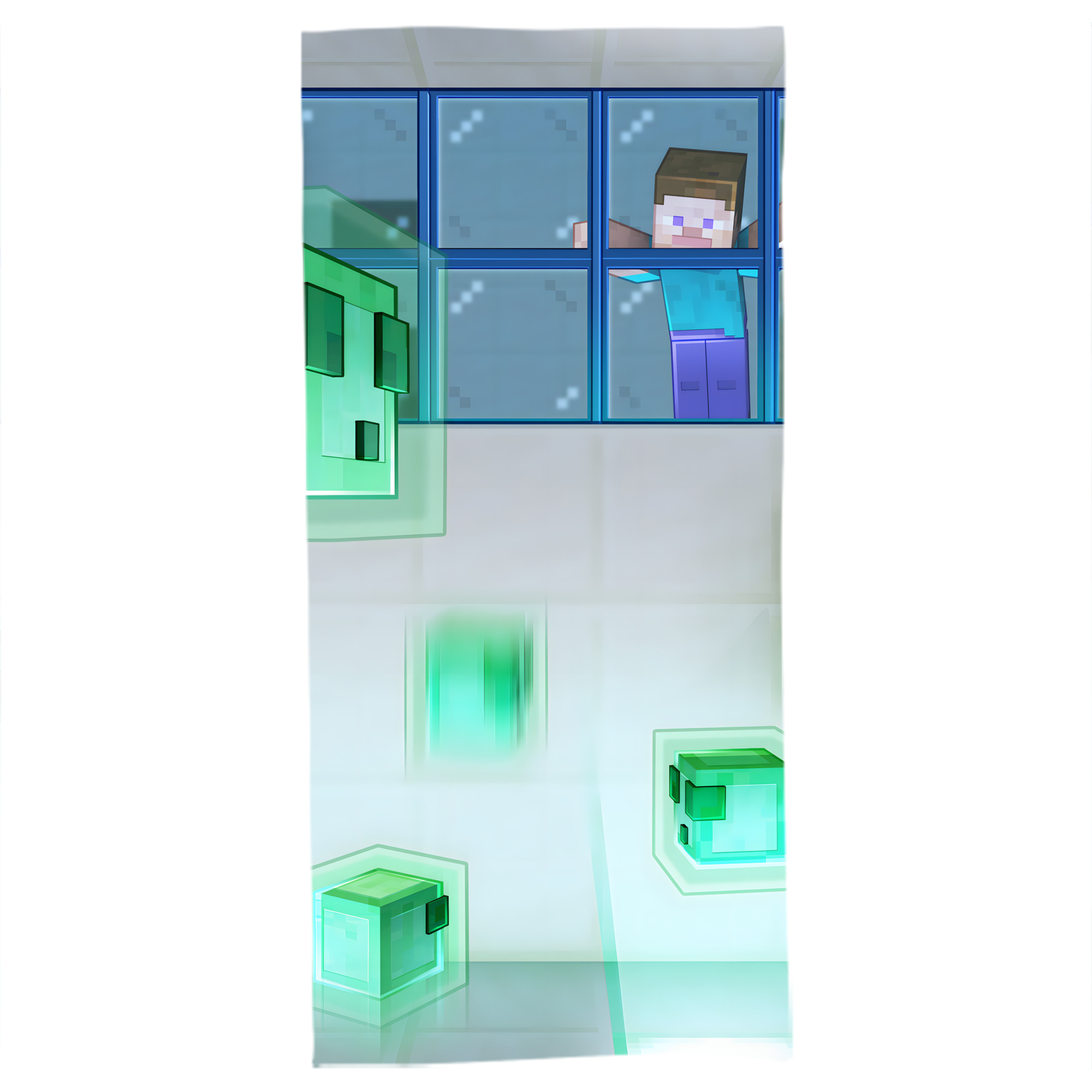 （画像用） マインクラフト ブロックの世界 Minecraft MC Block world 大判バスタオル 70×140cm 吸水速乾 柔らかい肌触り