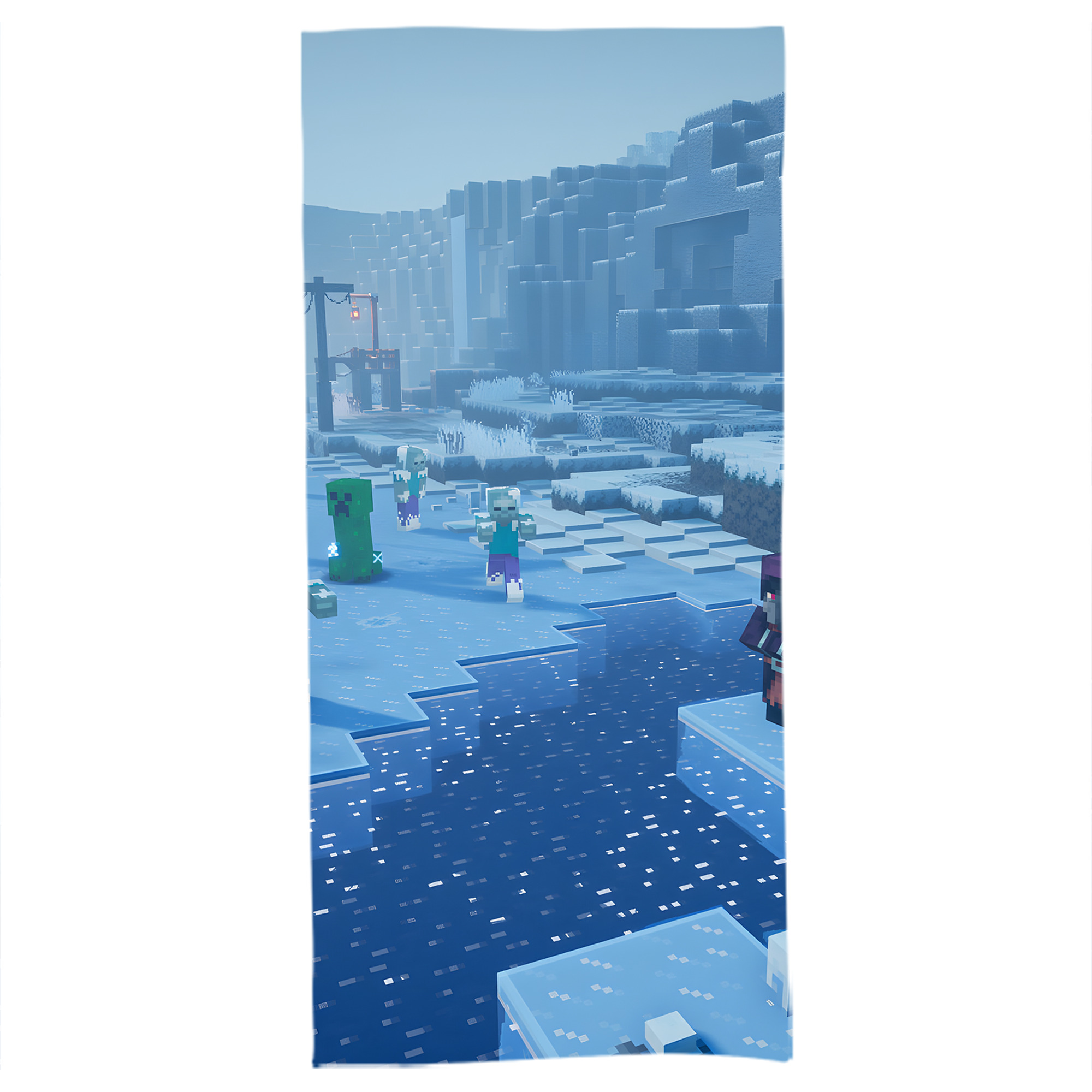 （画像用） マインクラフト ブロックの世界 Minecraft MC Block world 大判バスタオル 70×140cm 吸水速乾 柔らかい肌触り