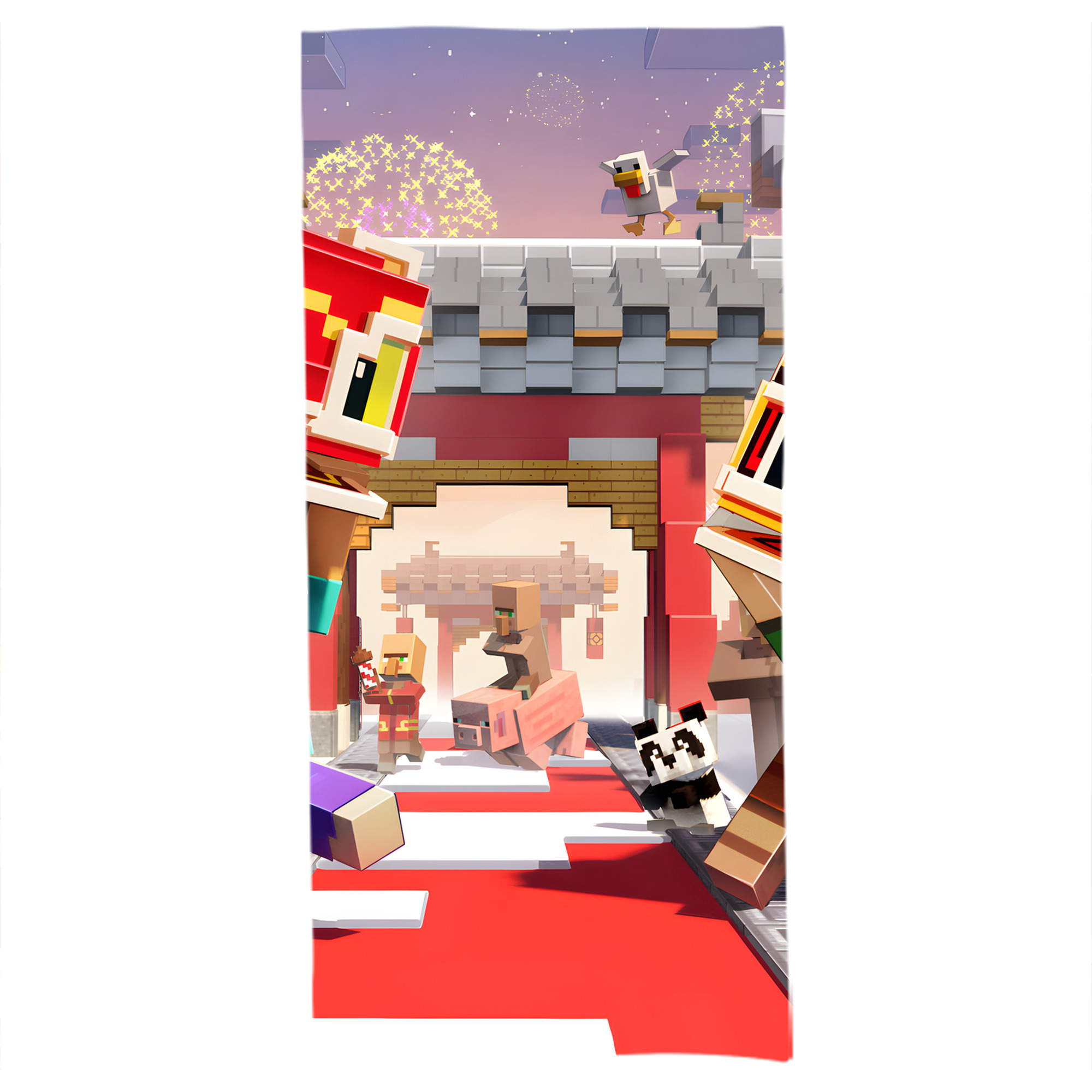 （画像用） マインクラフト ブロックの世界 Minecraft MC Block world 大判バスタオル 70×140cm 吸水速乾 柔らかい肌触り