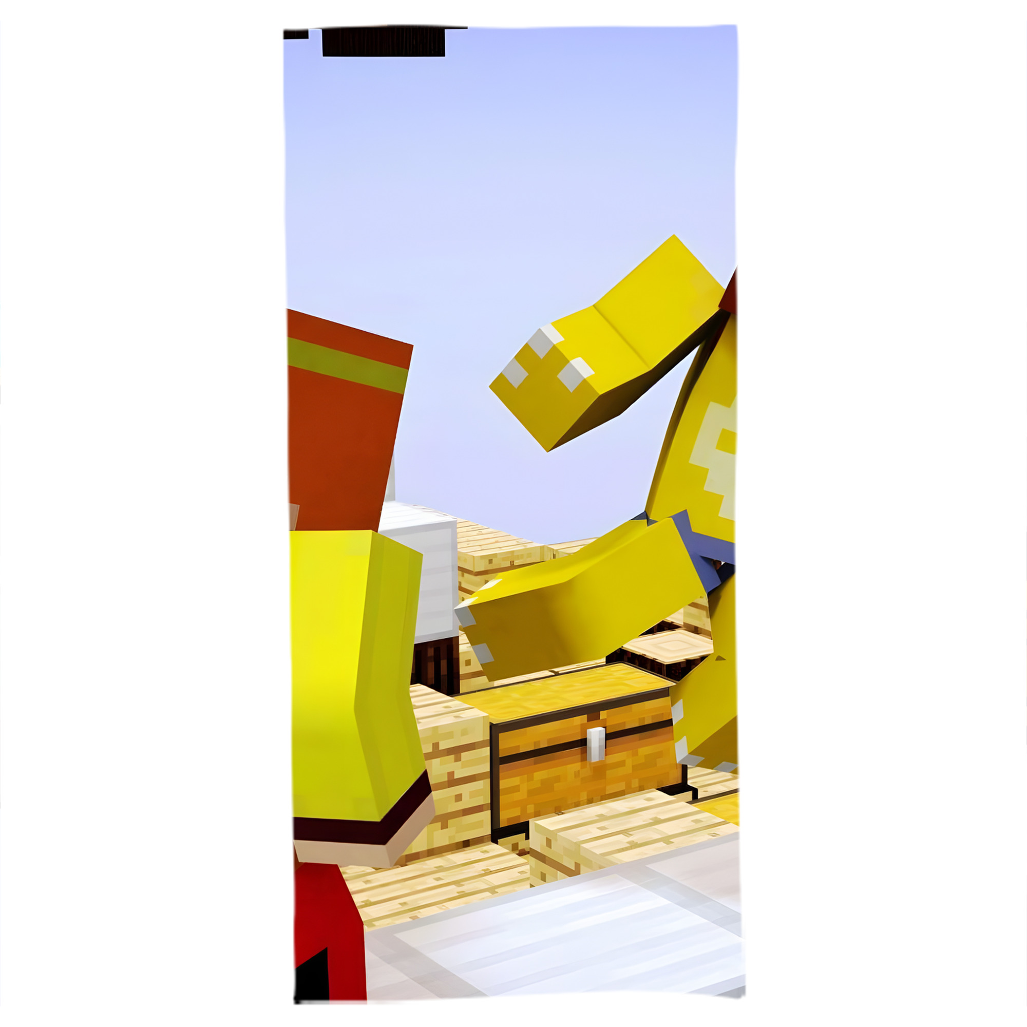 （画像用） マインクラフト ブロックの世界 Minecraft MC Block world 大判バスタオル 70×140cm 吸水速乾 柔らかい肌触り
