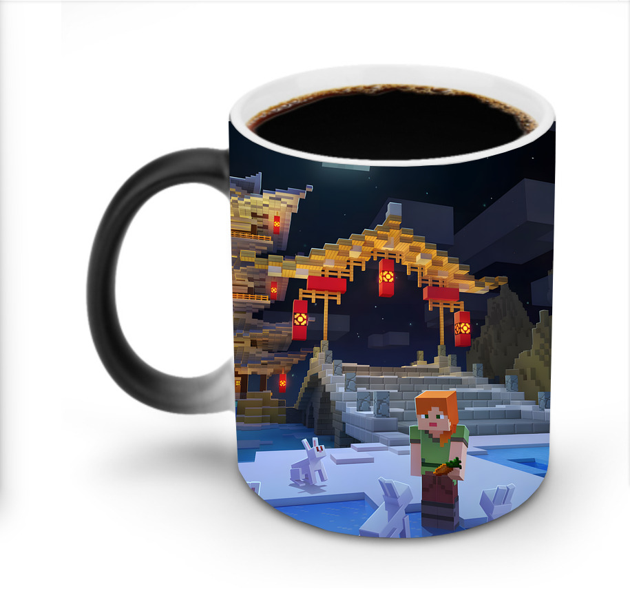 （画像用） マインクラフト ブロックの世界 Minecraft MC Block world 温度変色マグカップ