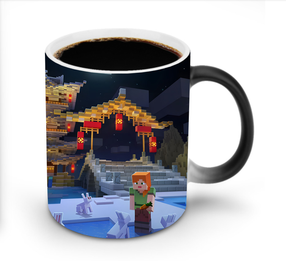 （画像用） マインクラフト ブロックの世界 Minecraft MC Block world 温度変色マグカップ