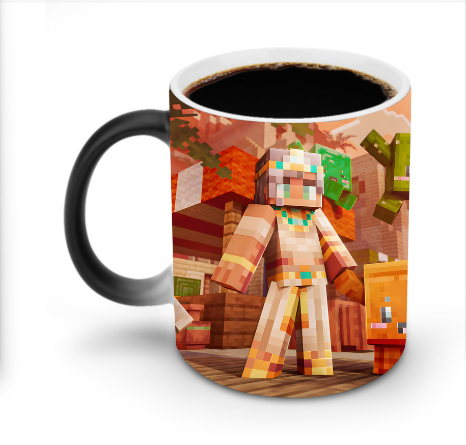 （画像用） マインクラフト ブロックの世界 Minecraft MC Block world 温度変色マグカップ