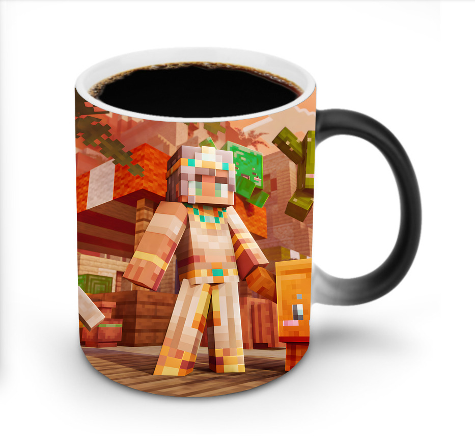 （画像用） マインクラフト ブロックの世界 Minecraft MC Block world 温度変色マグカップ