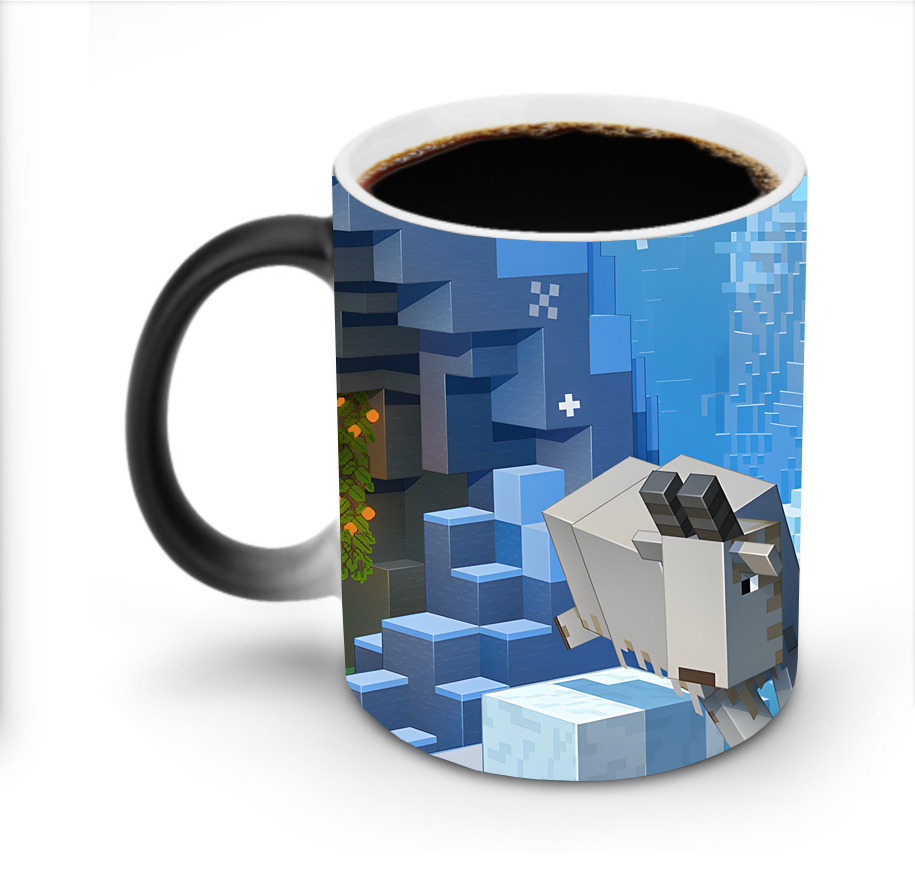 （画像用） マインクラフト ブロックの世界 Minecraft MC Block world 温度変色マグカップ