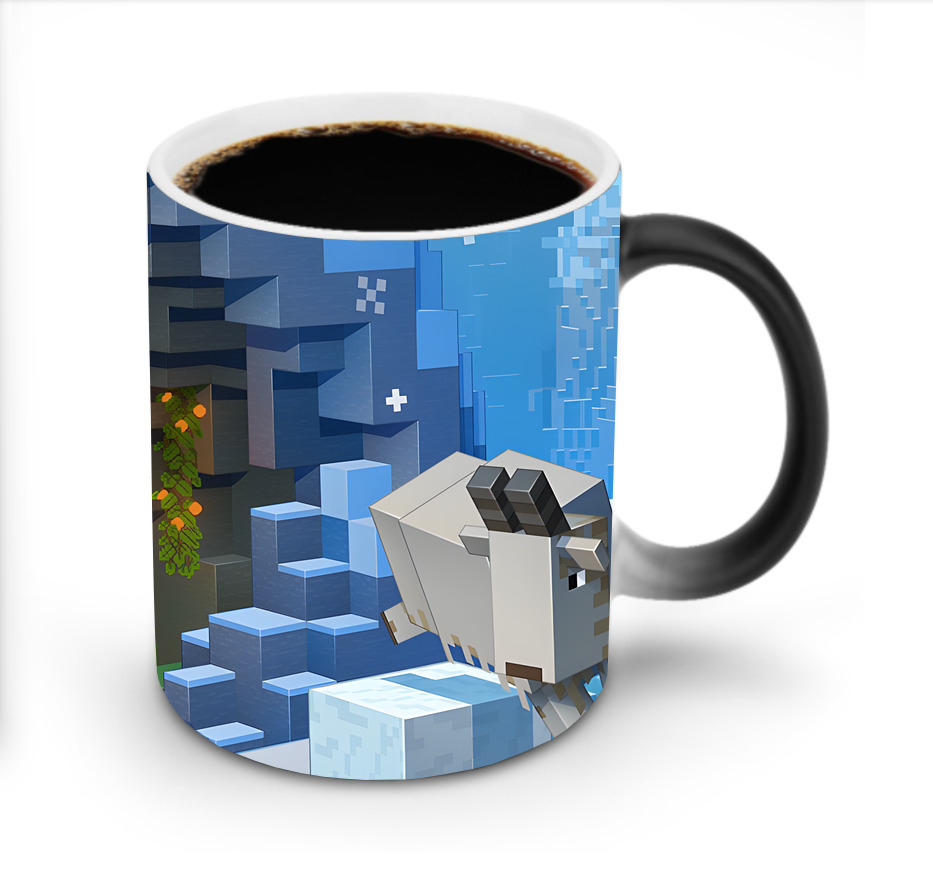（画像用） マインクラフト ブロックの世界 Minecraft MC Block world 温度変色マグカップ