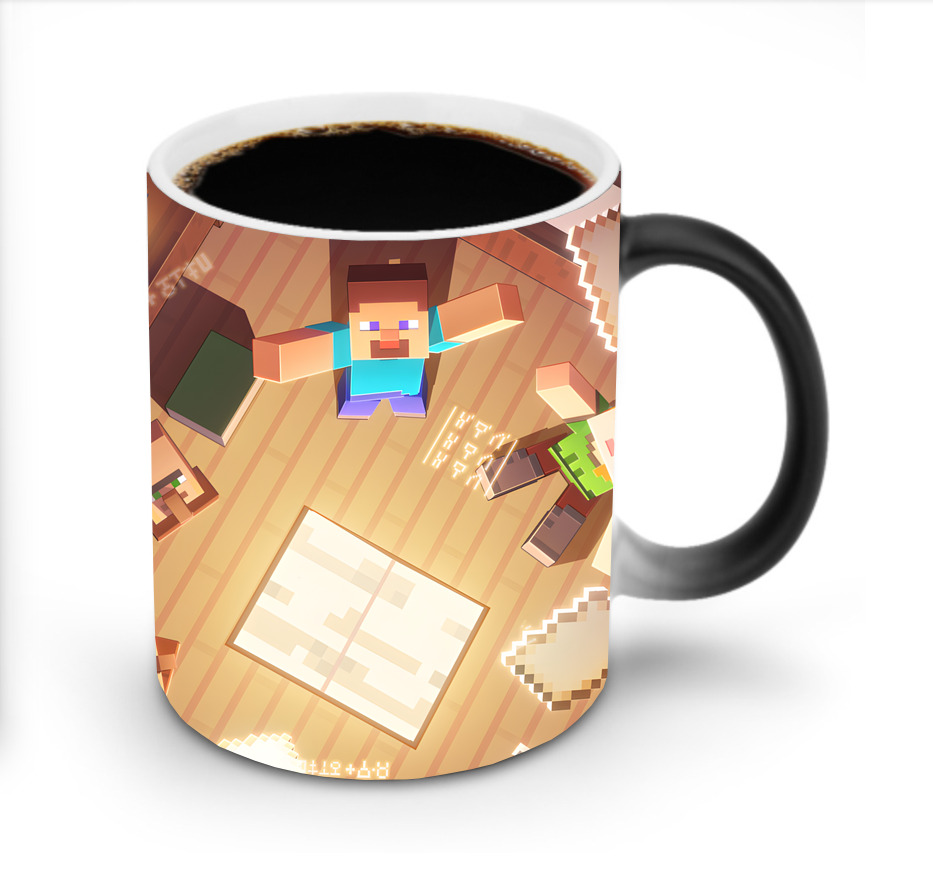 （画像用） マインクラフト ブロックの世界 Minecraft MC Block world 温度変色マグカップ