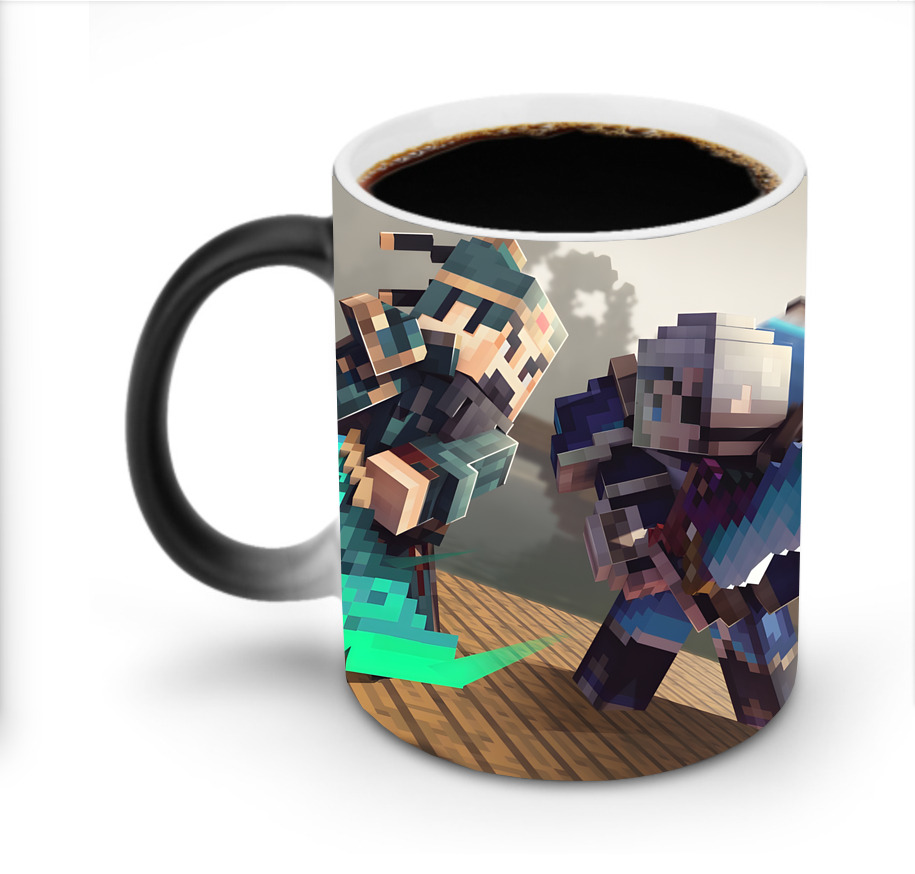 （画像用） マインクラフト ブロックの世界 Minecraft MC Block world 温度変色マグカップ