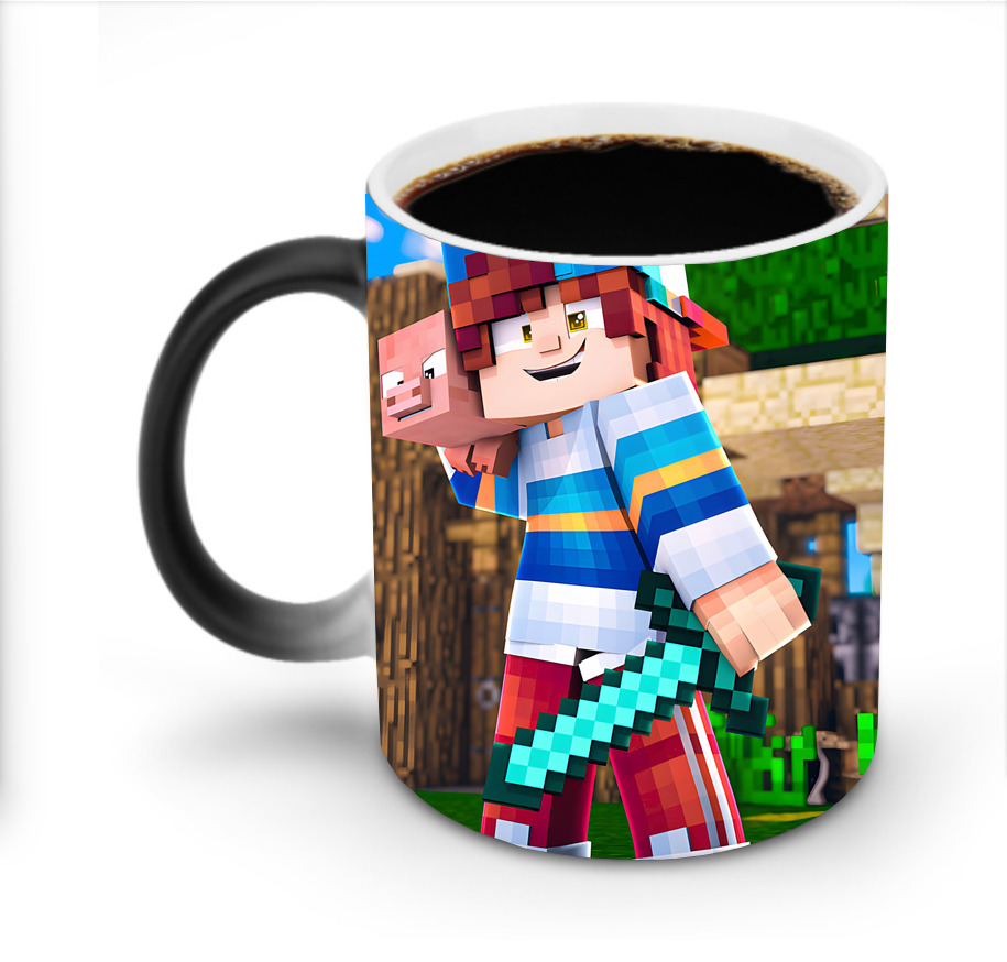 （画像用） マインクラフト ブロックの世界 Minecraft MC Block world 温度変色マグカップ