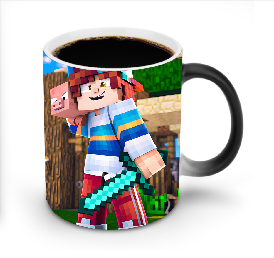 （画像用） マインクラフト ブロックの世界 Minecraft MC Block world 温度変色マグカップ
