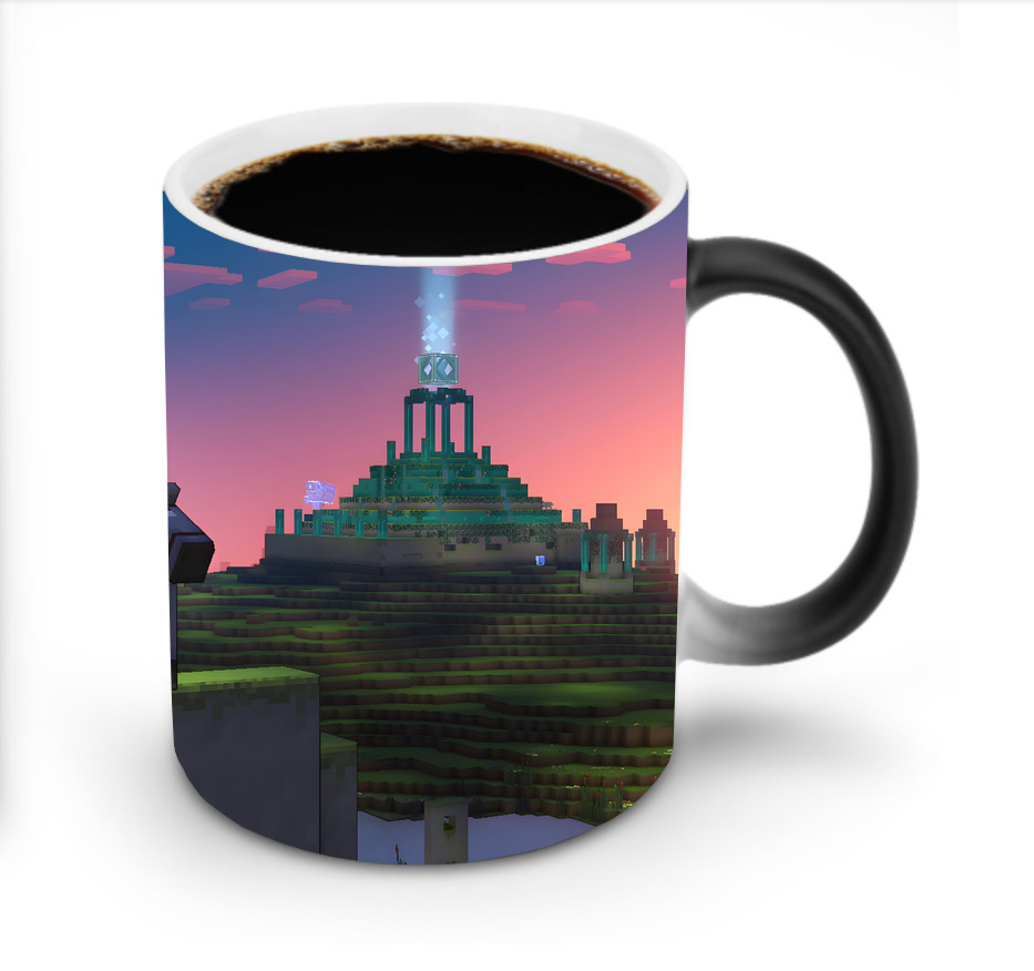 （画像用） マインクラフト ブロックの世界 Minecraft MC Block world 温度変色マグカップ