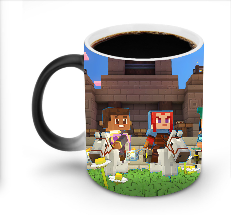 （画像用） マインクラフト ブロックの世界 Minecraft MC Block world 温度変色マグカップ