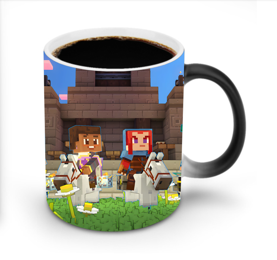 （画像用） マインクラフト ブロックの世界 Minecraft MC Block world 温度変色マグカップ