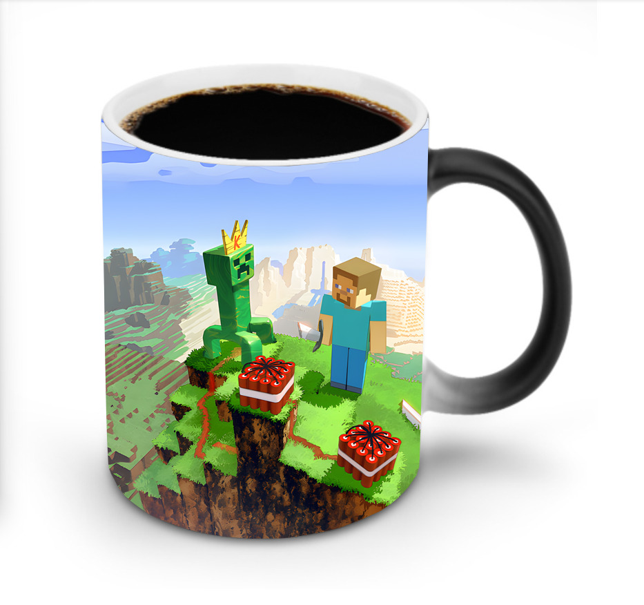 （画像用） マインクラフト ブロックの世界 Minecraft MC Block world 温度変色マグカップ