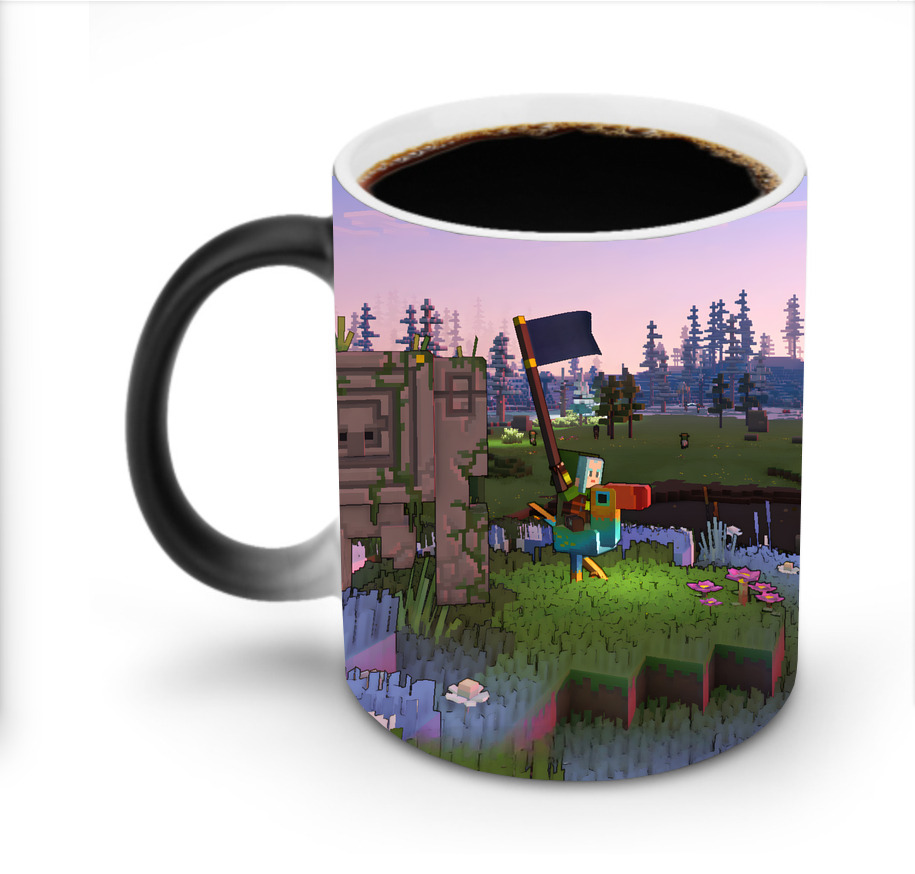 （画像用） マインクラフト ブロックの世界 Minecraft MC Block world 温度変色マグカップ