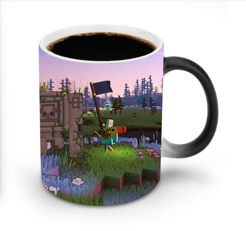 （画像用） マインクラフト ブロックの世界 Minecraft MC Block world 温度変色マグカップ
