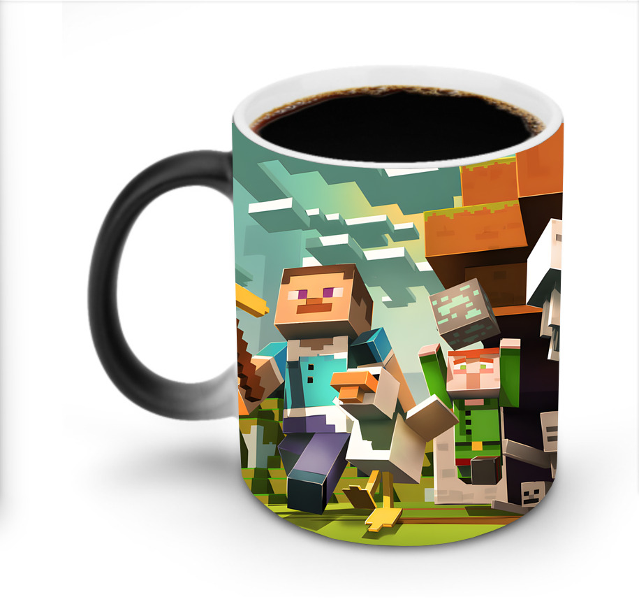 （画像用） マインクラフト ブロックの世界 Minecraft MC Block world 温度変色マグカップ