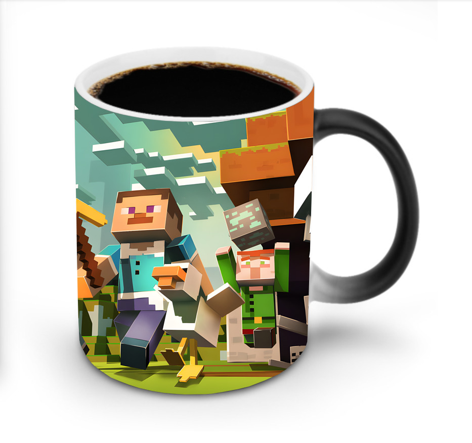 （画像用） マインクラフト ブロックの世界 Minecraft MC Block world 温度変色マグカップ