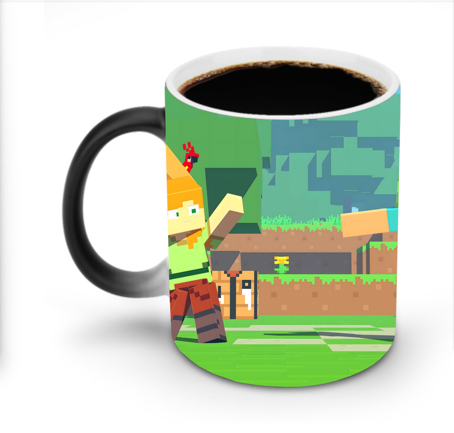 （画像用） マインクラフト ブロックの世界 Minecraft MC Block world 温度変色マグカップ