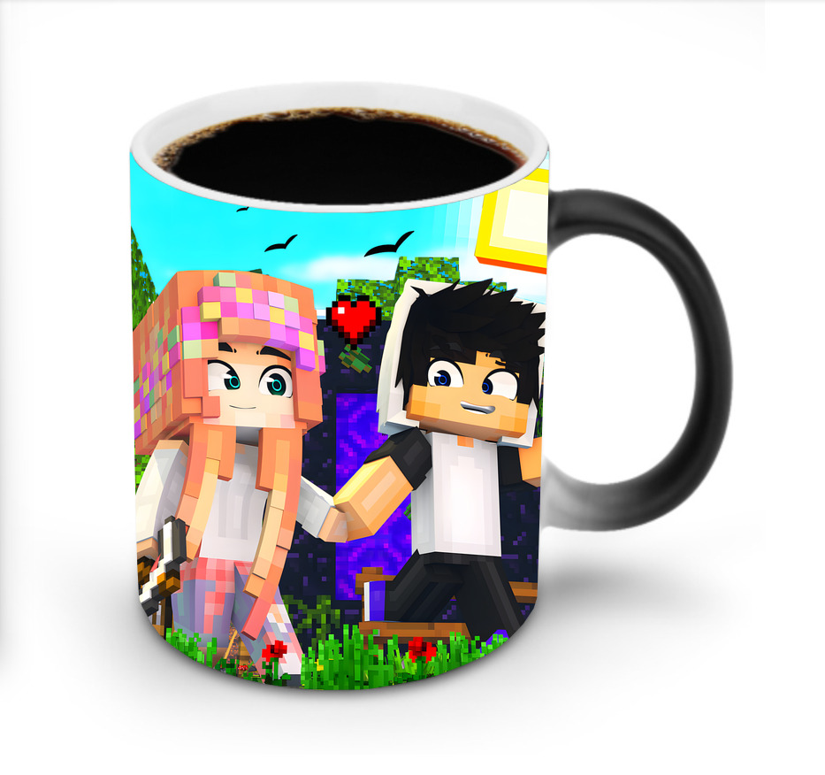 （画像用） マインクラフト ブロックの世界 Minecraft MC Block world 温度変色マグカップ