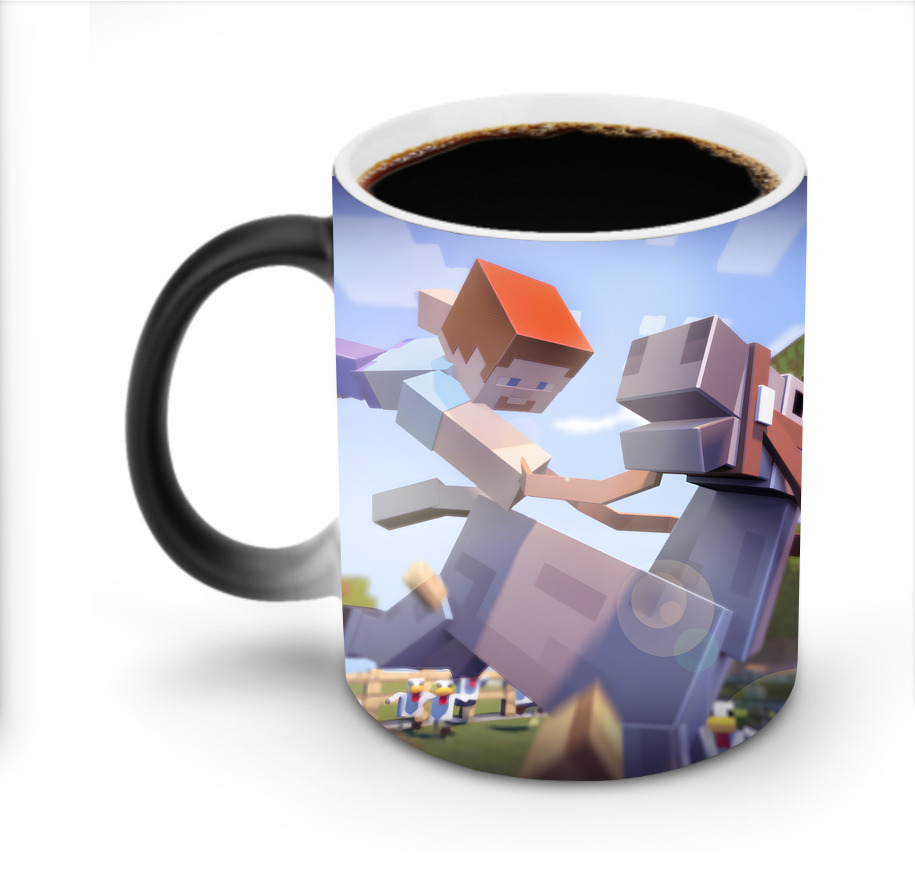 （画像用） マインクラフト ブロックの世界 Minecraft MC Block world 温度変色マグカップ