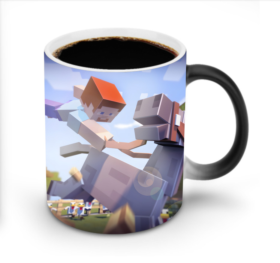 （画像用） マインクラフト ブロックの世界 Minecraft MC Block world 温度変色マグカップ