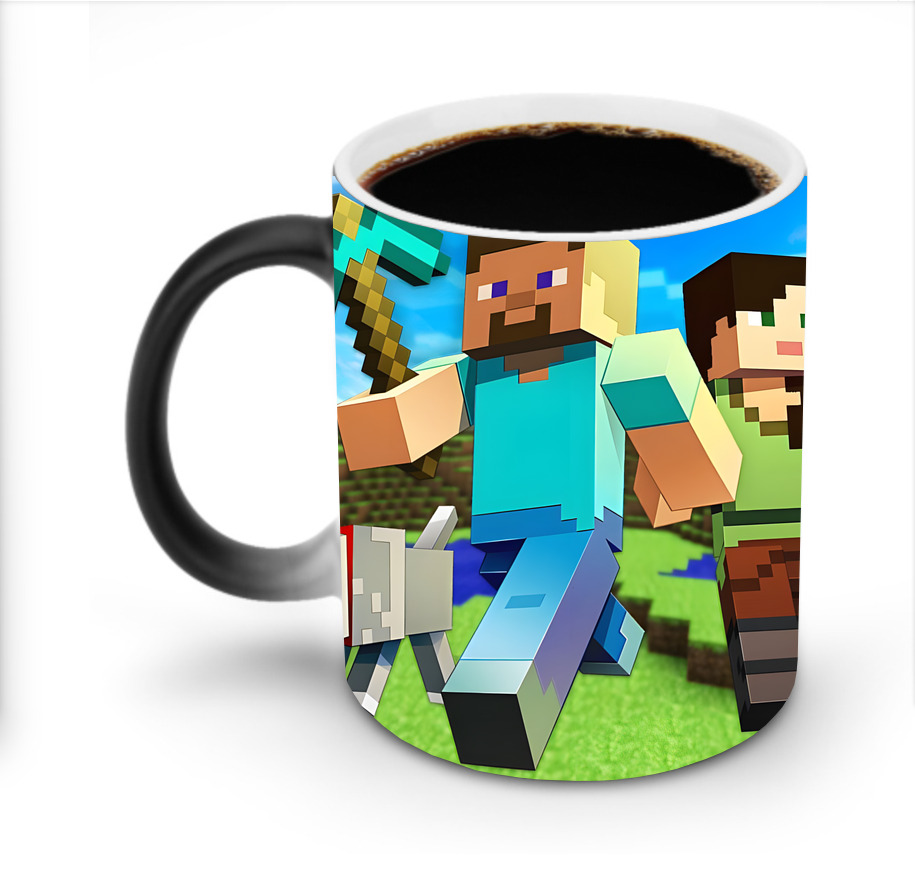 （画像用） マインクラフト ブロックの世界 Minecraft MC Block world 温度変色マグカップ