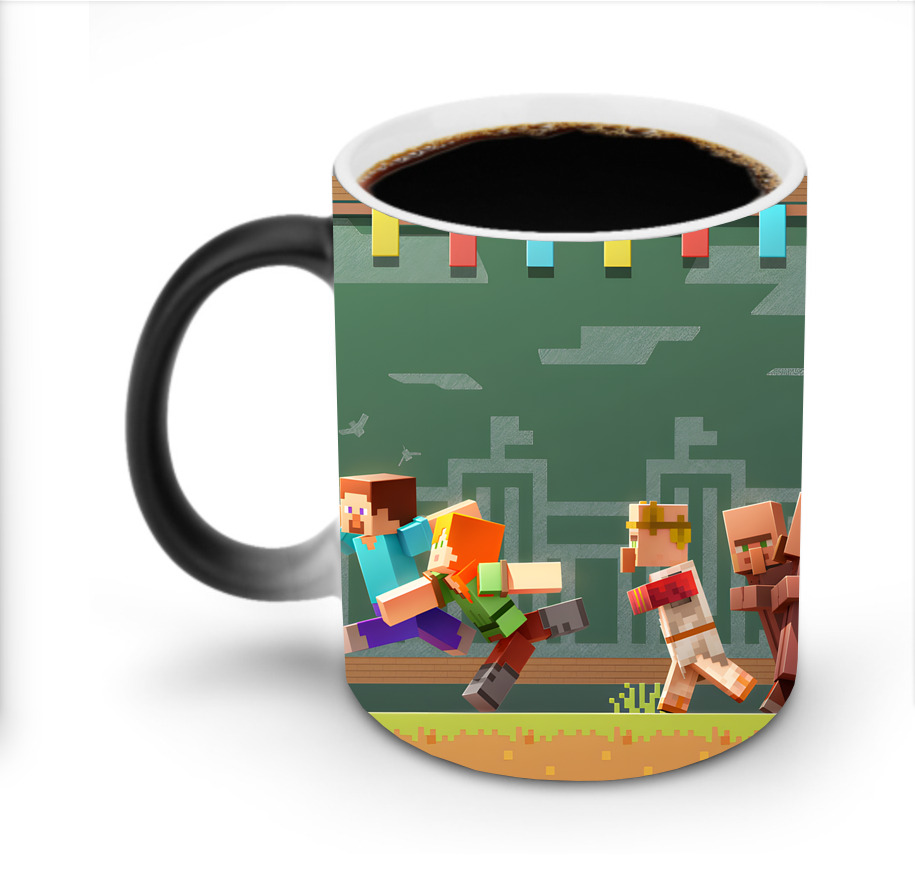 （画像用） マインクラフト ブロックの世界 Minecraft MC Block world 温度変色マグカップ