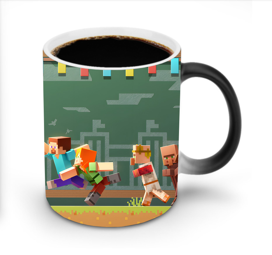 （画像用） マインクラフト ブロックの世界 Minecraft MC Block world 温度変色マグカップ