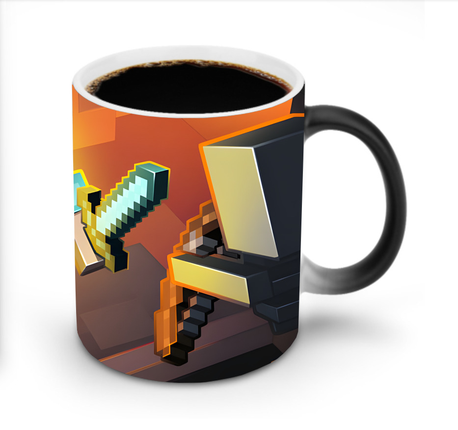 （画像用） マインクラフト ブロックの世界 Minecraft MC Block world 温度変色マグカップ