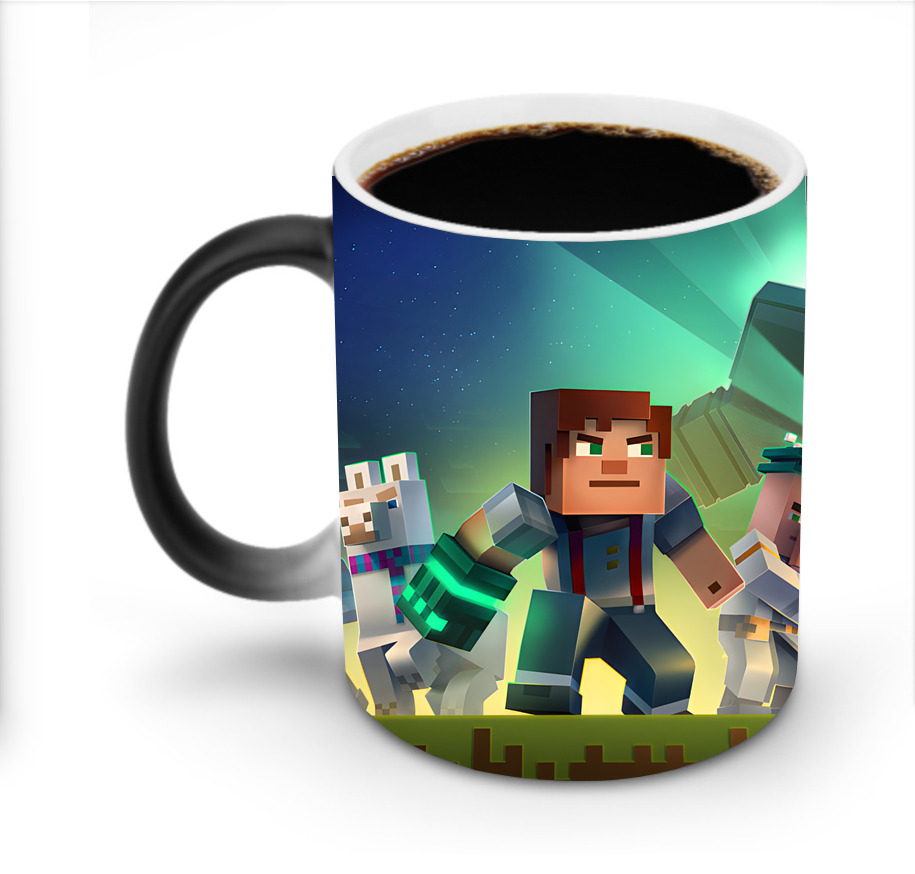 （画像用） マインクラフト ブロックの世界 Minecraft MC Block world 温度変色マグカップ