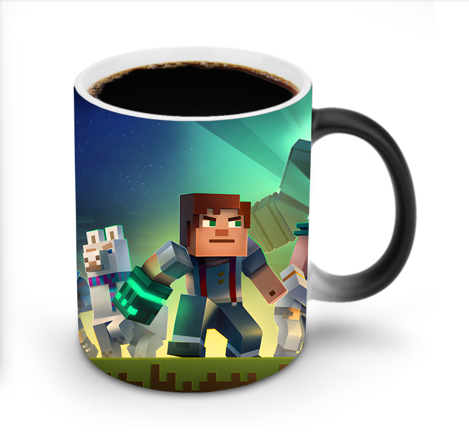 （画像用） マインクラフト ブロックの世界 Minecraft MC Block world 温度変色マグカップ
