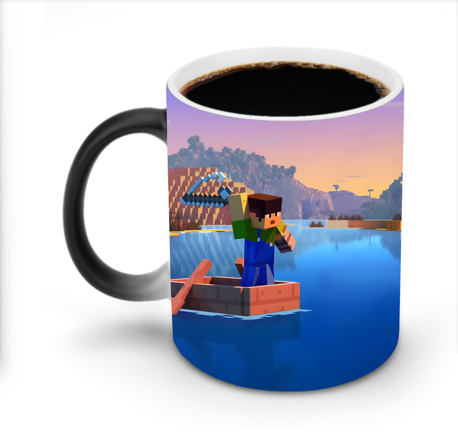 （画像用） マインクラフト ブロックの世界 Minecraft MC Block world 温度変色マグカップ