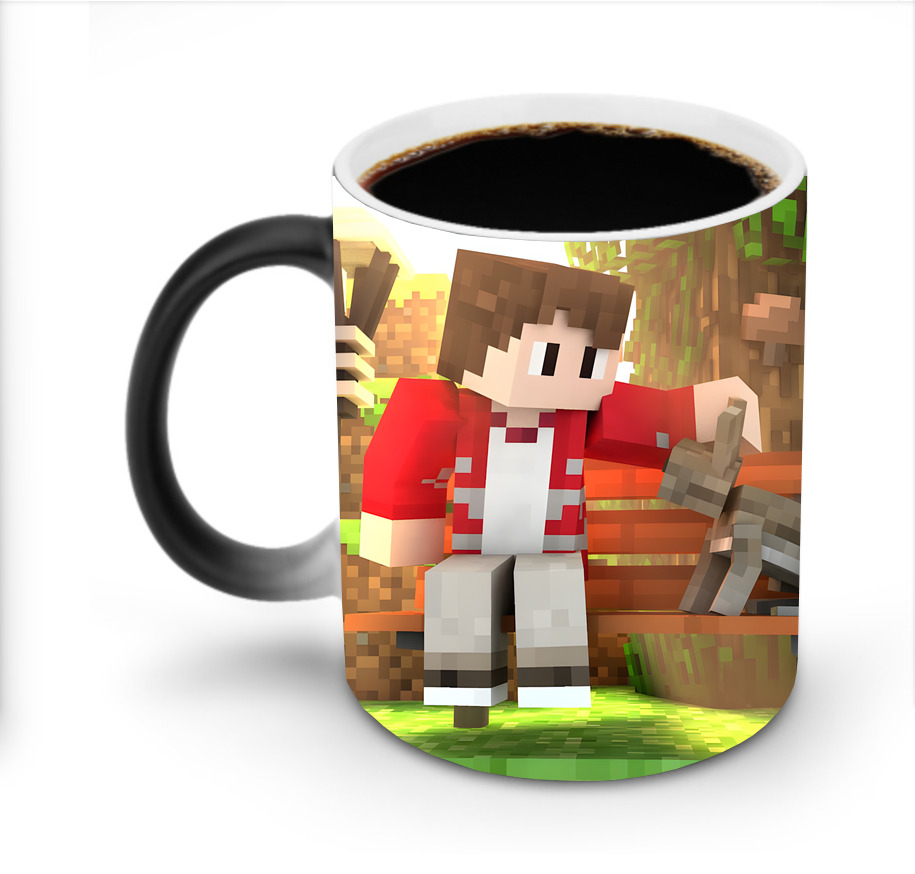 （画像用） マインクラフト ブロックの世界 Minecraft MC Block world 温度変色マグカップ