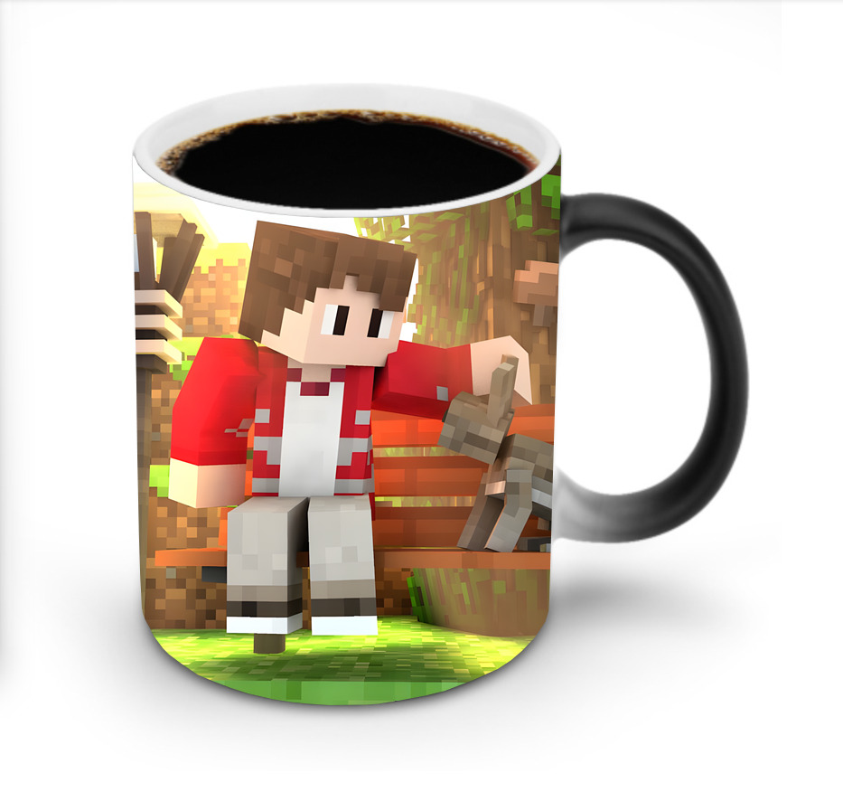 （画像用） マインクラフト ブロックの世界 Minecraft MC Block world 温度変色マグカップ