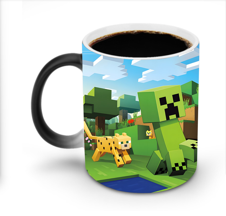 （画像用） マインクラフト ブロックの世界 Minecraft MC Block world 温度変色マグカップ