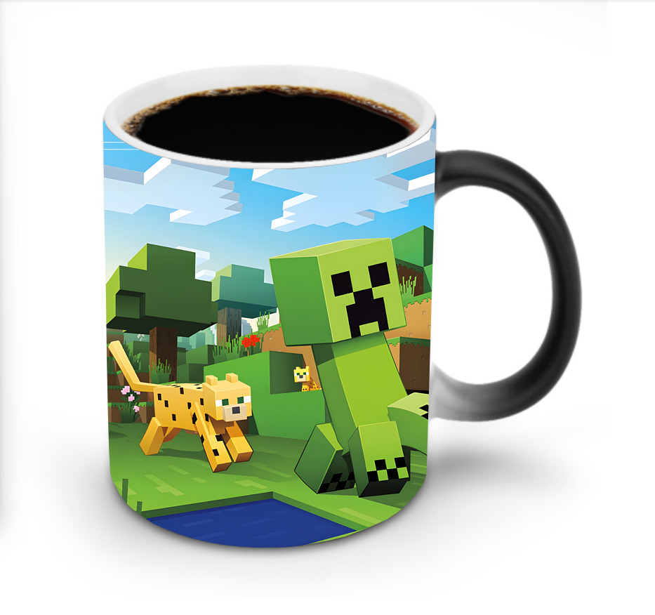 （画像用） マインクラフト ブロックの世界 Minecraft MC Block world 温度変色マグカップ