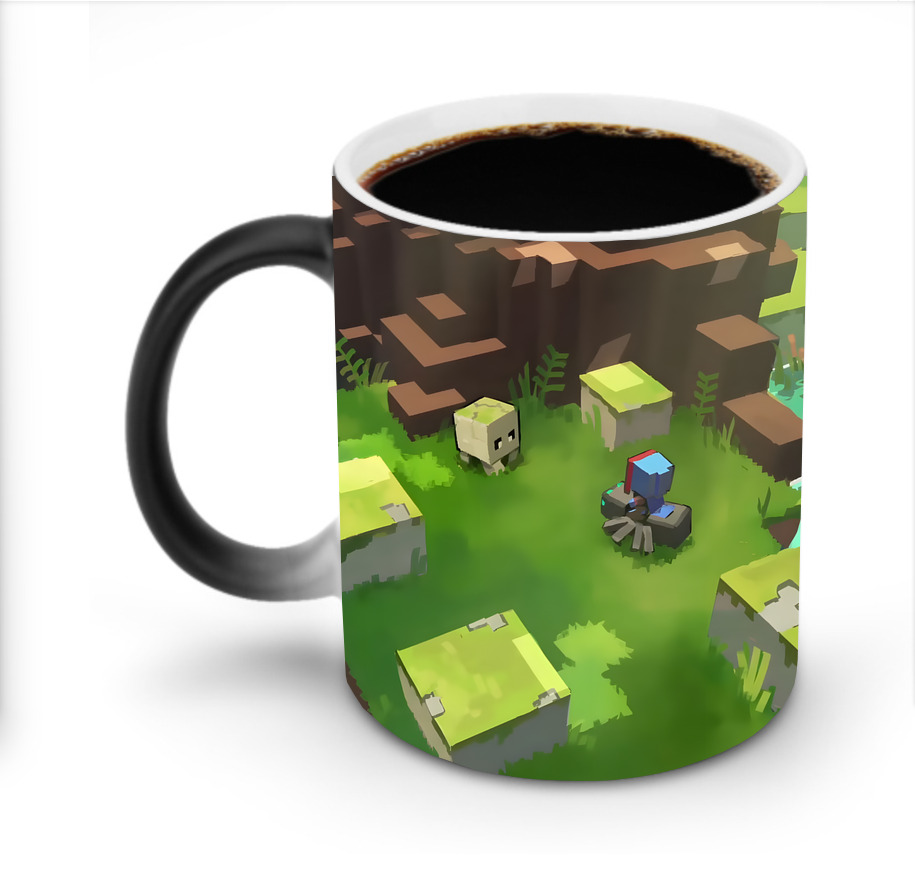 （画像用） マインクラフト ブロックの世界 Minecraft MC Block world 温度変色マグカップ