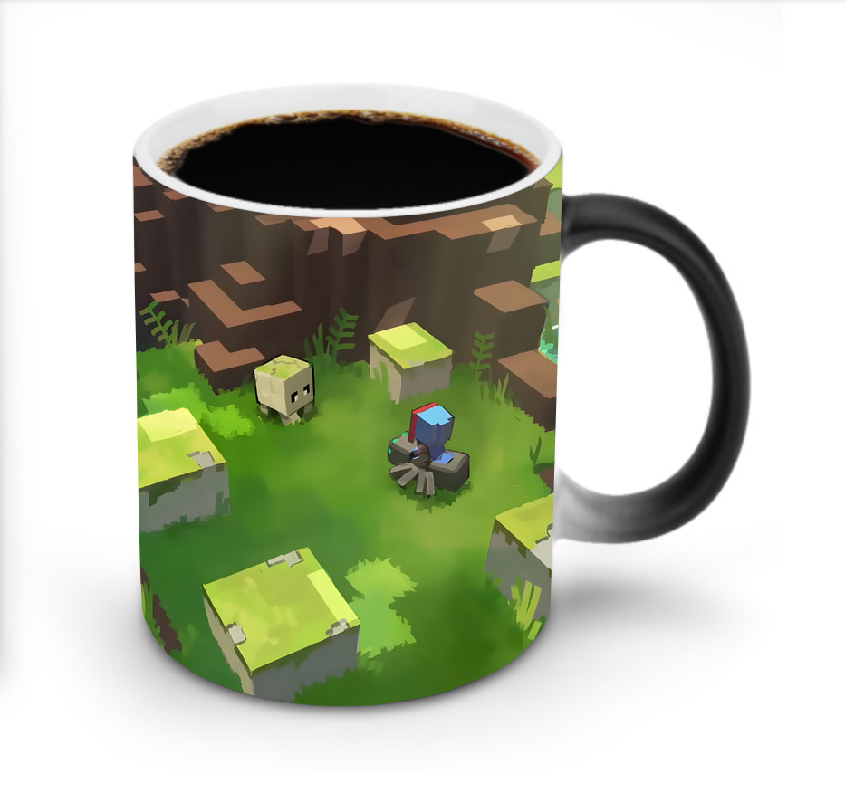 （画像用） マインクラフト ブロックの世界 Minecraft MC Block world 温度変色マグカップ