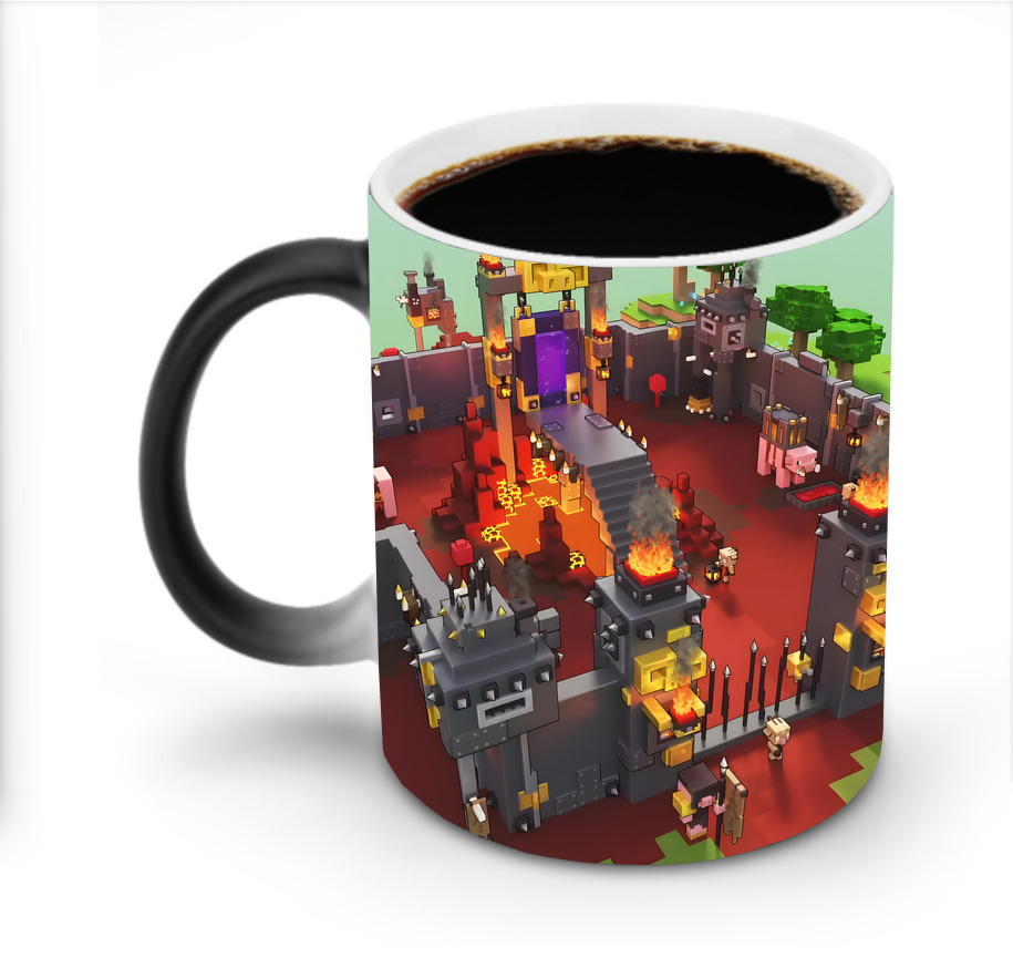 （画像用） マインクラフト ブロックの世界 Minecraft MC Block world 温度変色マグカップ