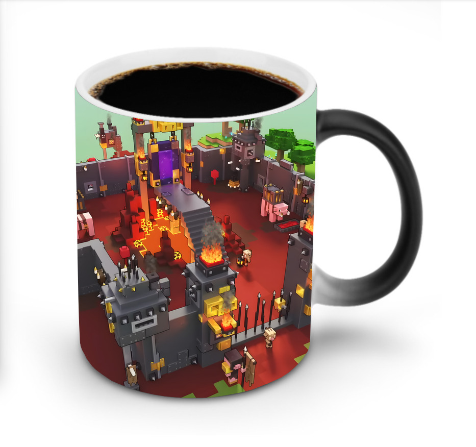 （画像用） マインクラフト ブロックの世界 Minecraft MC Block world 温度変色マグカップ