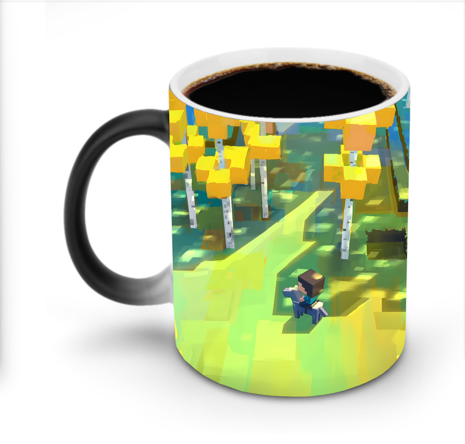 （画像用） マインクラフト ブロックの世界 Minecraft MC Block world 温度変色マグカップ
