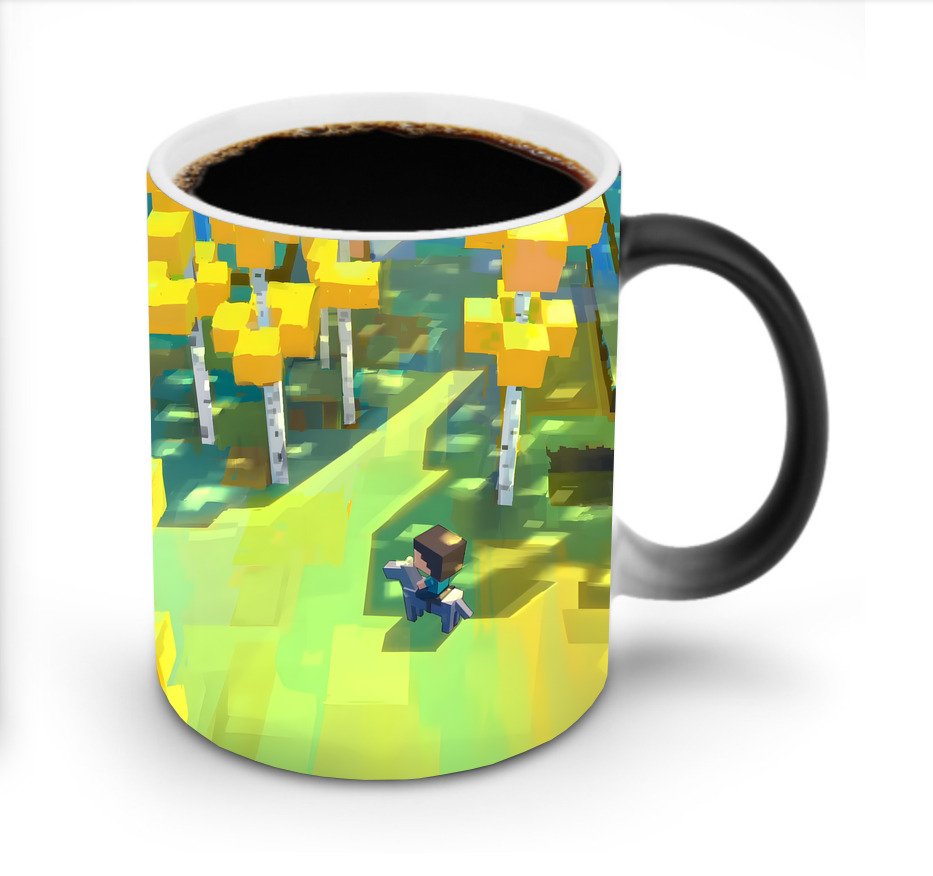 （画像用） マインクラフト ブロックの世界 Minecraft MC Block world 温度変色マグカップ