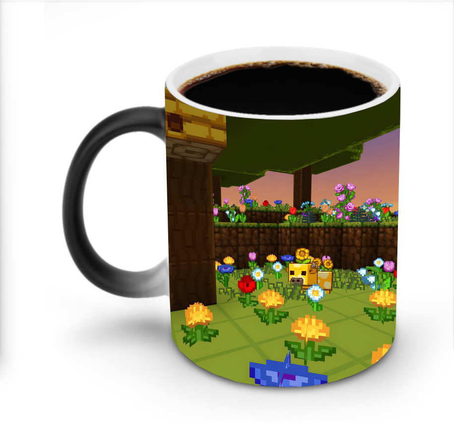 （画像用） マインクラフト ブロックの世界 Minecraft MC Block world 温度変色マグカップ