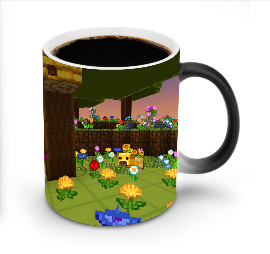 （画像用） マインクラフト ブロックの世界 Minecraft MC Block world 温度変色マグカップ
