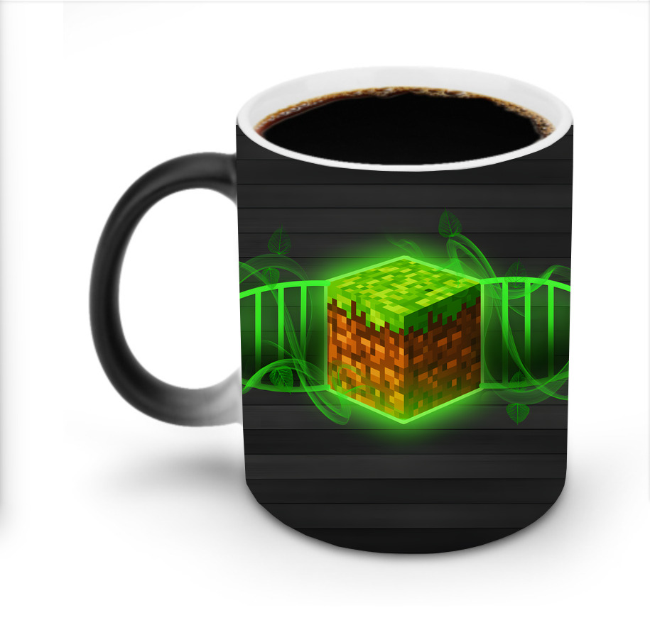 （画像用） マインクラフト ブロックの世界 Minecraft MC Block world 温度変色マグカップ